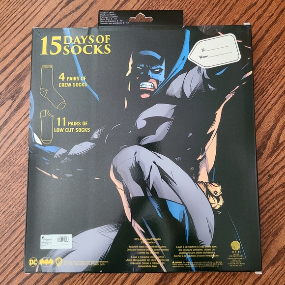 👀50% OFF🦇🧦NWT‼️ HYP brand Batman themed 15 Days of Socks Advent Calendar - Picture 5 of 5